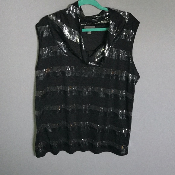 Roz and Ali Sequinned Sleeveless Shirt Size 2X - Picture 1 of 5